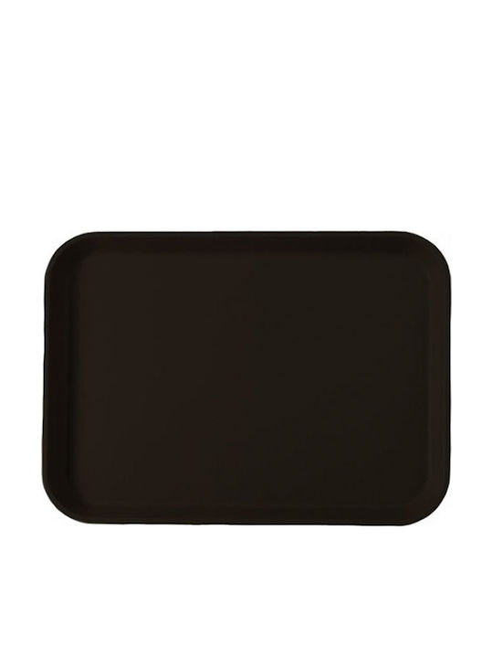 GTSA Ορθογώνιος Δίσκος Σερβιρίσματος Αντιολισθητικός από Πλαστικό σε Μαύρο Χρώμα 65x45cm