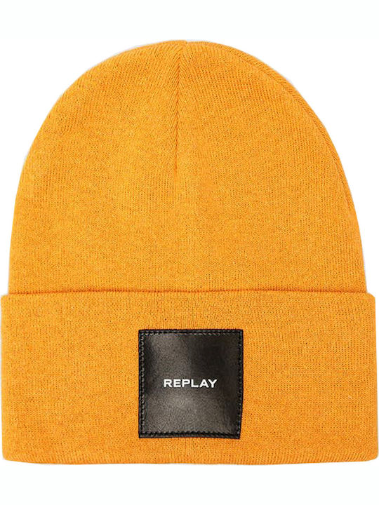 Beanie Ανδρικός Σκούφος Πλεκτός σε Κίτρινο χρώμα