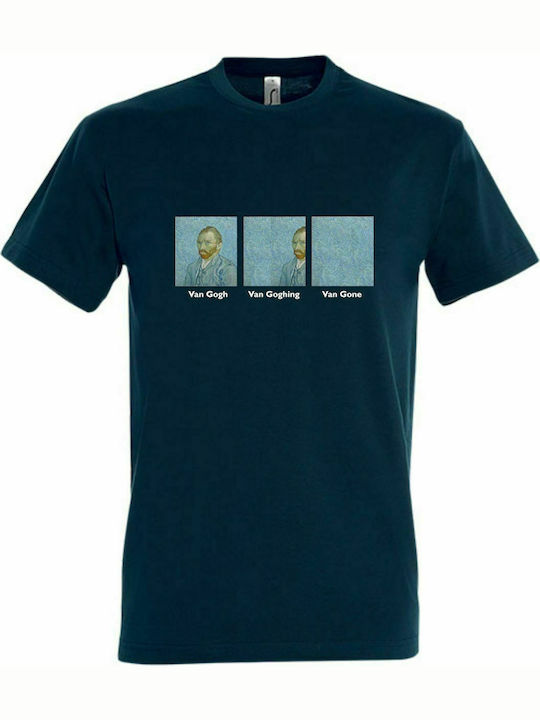 T-shirt Unisex "Van Gogh, Van Goghing, Van Gone ", Petroleum Blue