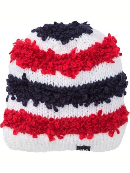 Icelandic Popcorn Knit Beanie Beanie Γυναικείος Σκούφος Πλεκτός Red/Navy Blue
