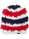 Icelandic Popcorn Knit Beanie Beanie Γυναικείος Σκούφος Πλεκτός Red/Navy Blue