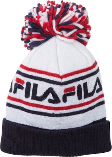 Pom Pom Beanie Γυναικείος Σκούφος Πλεκτός σε Λευκό χρώμα