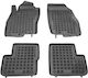 Rezaw Plast Set of Front and Rear Mats 4pcs Tray Type for Fiat Grande Punto 2005+ Black