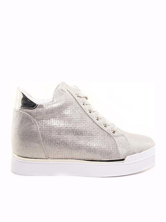 Leather Women's Ankle Boots Platform Gold