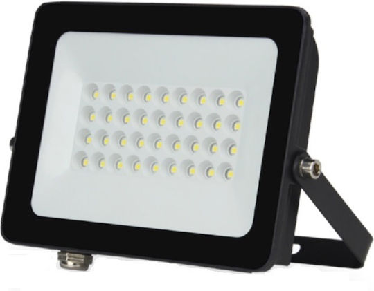 Lucas LED Στεγανός Προβολέας LED 30W Φυσικό Λευκό 4000K IP66