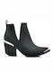 Cromwell Leather Women's Cowboy Boots with Medium Heel Black