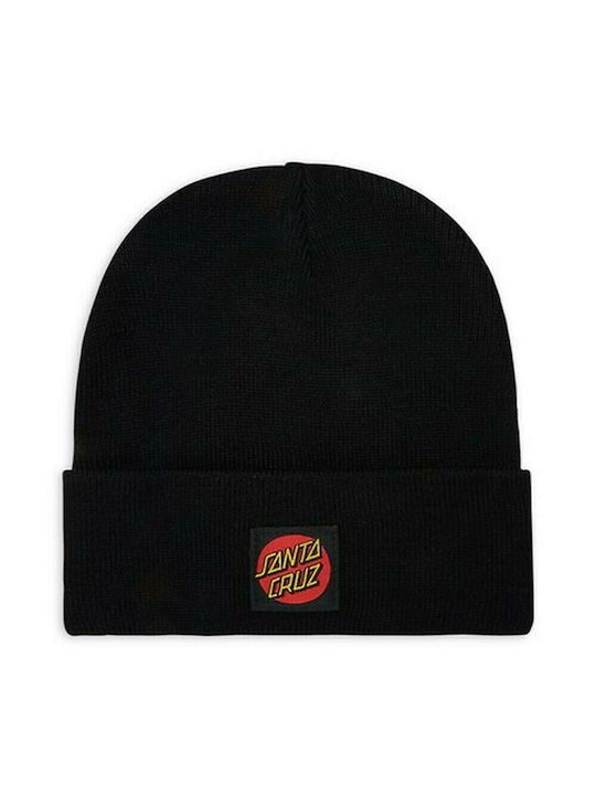 Santa Cruz Classic Label Dot Ανδρικός Beanie Σκούφος σε Μαύρο χρώμα