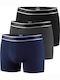 P230021 Herren Boxershorts Black / Charcoal / Blue 3Packung