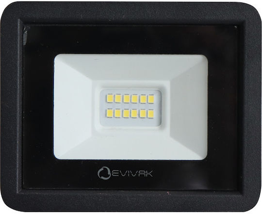 Evivak Στεγανός Προβολέας LED 10W Φυσικό Λευκό 4000K IP65