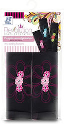 Bottari Set of 2pcs Car Seat Belt Pads Black My Spring Flower Black-Pink