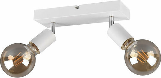 Trio Lighting Vannes Διπλό Σποτ με Ντουί E27 σε Λευκό Χρώμα
