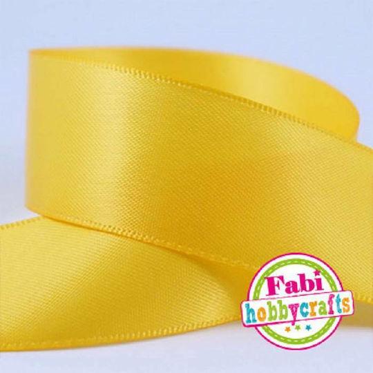 Fabi Ribbon Satin In Yellow Colour Κορδέλα Σατέν 20mm x 45μ. Κίτρινο 20mm 45m 1pcs