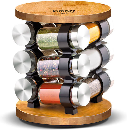 Lamart Sapor Spice Gewürzbehälter Glas auf drehbarem Ständer Braun 12Stück 12Stück Lamart Sapor Spice Gewürzbehälter Glas auf drehbarem Ständer Braun 12Stück 12Stück
