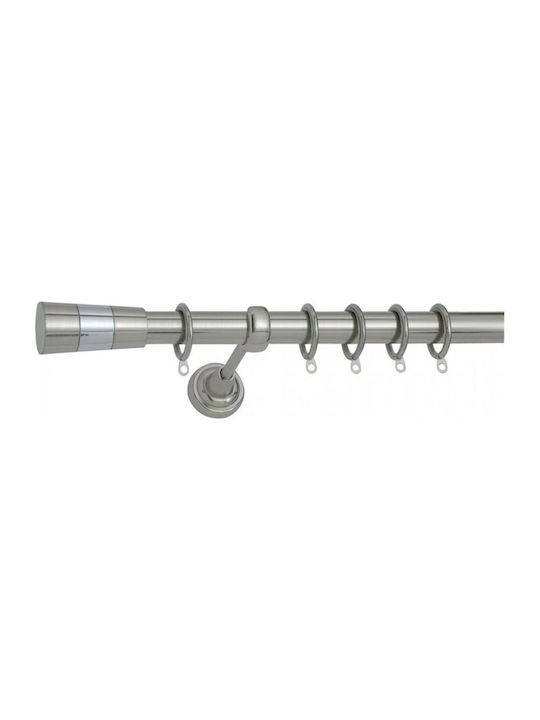 Import Hellas Metallic Curtain Pole No1 Single Φ25mm 150cm Nickel Matte