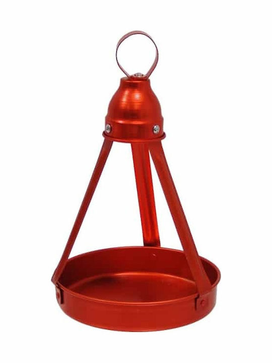 Metal Round Coffee Tray with Handles in Red Color 18x18cm PSO-18/RED 1pcs