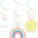 Amscan Rainbow Cloud Κρεμαστό Διακοσμητικό για Party 6τμχ 60εκ.