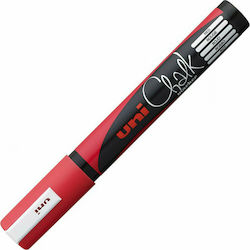 Uni-Ball Chalk Marker Μαρκαδόρος Κόκκινος Μαυροπίνακα Υγρής Κιμωλίας για Ξύλο και Γυαλί 1.8-2.5mm