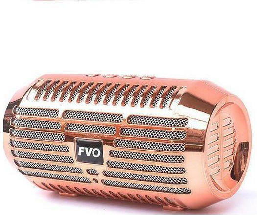 Fvo BS-158 Ηχείο Bluetooth 5W με Διάρκεια Μπαταρίας έως 7 ώρες Ροζ Χρυσό