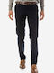 Sogo Men's Trousers Chino Elastic Navy Blue