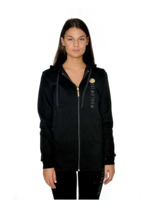 Target 66338 Women's Long Hooded Cardigan Black W9-66338-10