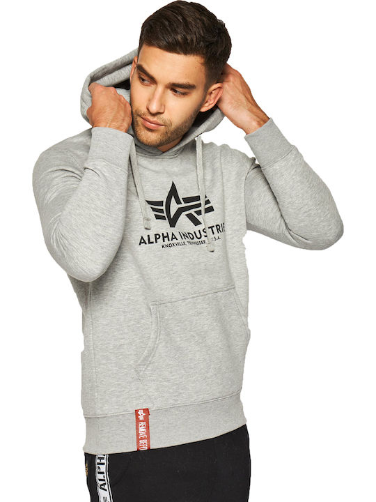 Basic Sweatshirt with Hood Gray