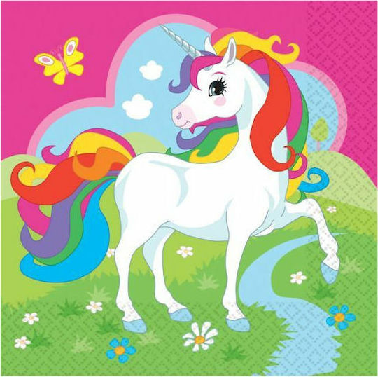 Unicorn Rainbow Napkins Multicolored 33x33cm 20pcs