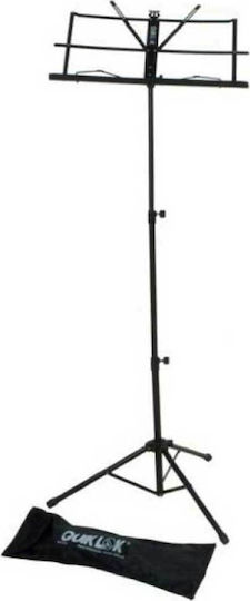 QuikLok MS-335 Αναλόγιο Μουσικής Ύψους 59cm Μαύρο με Τσάντα Μεταφοράς MS-335