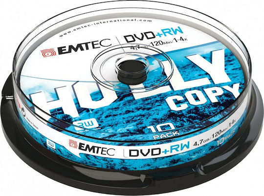 Emtec Презаписваеми DVD+RW 4x 4.7ГБ Кутия за торта 10бр