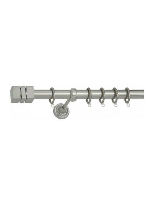 Import Hellas Metallic Curtain Pole No2 Single Φ25mm 150cm Nickel Matte