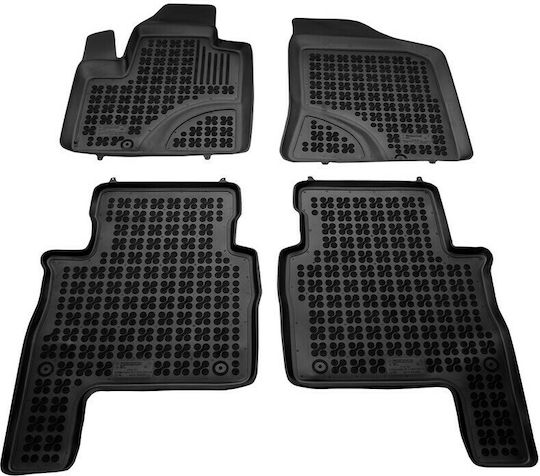 Rezaw Plast Set of Front and Rear Mats 4pcs Tray Type for Hyundai Santa Fe 2006-2012 Black