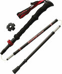 AlpinPro Pair of Compact Carbon Fiber Fast Lock Trekking Poles with 3 Sections Speedy Black 190gr