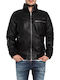 Garage Fifty5 Herren Winter Jacke Leder Schwarz