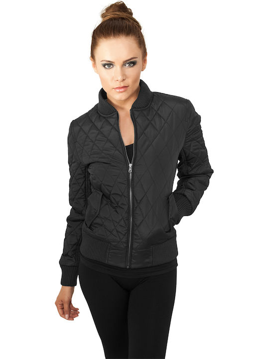 Urban Classics Κοντό Γυναικείο Bomber Jacket Μαύρο
