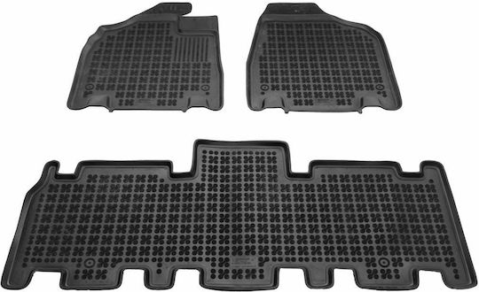 Rezaw Plast Set of Front and Rear Mats 3pcs Tray Type for Kia Carnival 2005-2014 Black