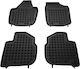 Rezaw Plast Set of Front and Rear Mats 4pcs Tray Type for Seat Toledo Skoda Rapid 2014+ Black