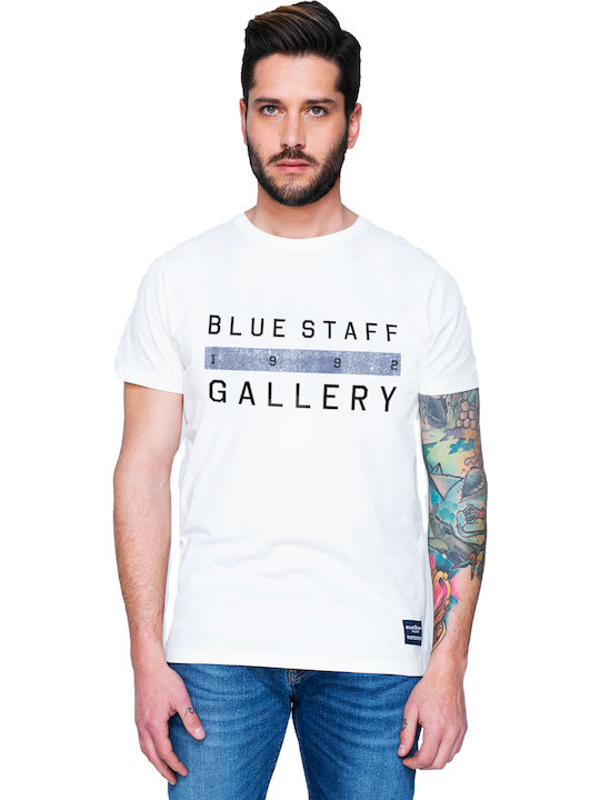 Staff T-shirt Bărbătesc cu Mânecă Scurtă Alb