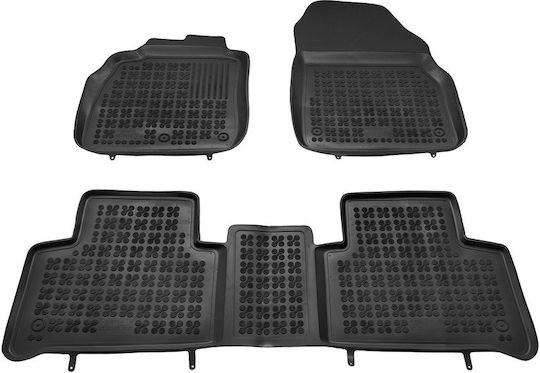 Rezaw Plast Set of Front and Rear Mats 3pcs Tray Type for Renault Grand Scenic / Scenic 2014+ Black