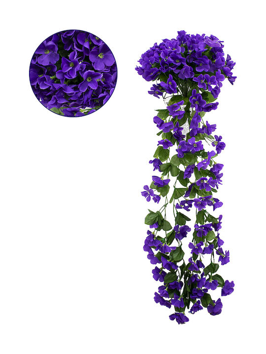 GloboStar Hängende Künstliche Pflanze Purple 80cm 1Stück