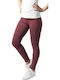 Frauen Lang Leggings Burgundisch