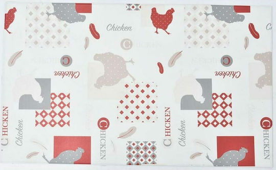 Chicken Ορθογώνιο Χαλάκι Κουζίνας Κόκκινο 45x60εκ.