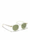 Moscot Miltzen Sonnenbrillen mit Transparent Rahmen und Grün Linse