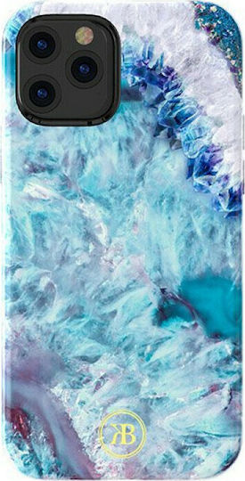 Kingxbar Agate Umschlag Rückseite Kunststoff Blau (iPhone 12 / 12 Pro)