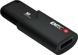 Emtec Click Secure 16GB USB 3.2 Stick Μαύρο