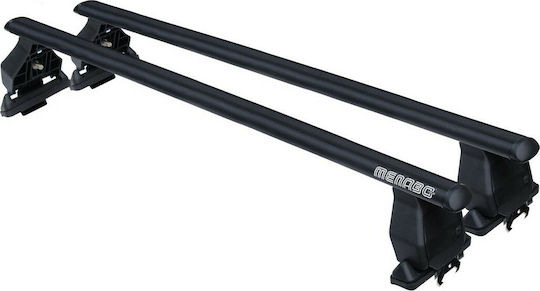 Menabo Metallic Roof Bars 112cm for Opel Adam 3D for Cars with Factory Roof Bars Set with Roof Rack Legs Black
