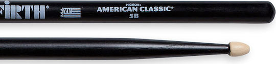 Vic Firth Hickory Палчици Барабани American Classic 5B с Форма на Връх Drop в Черен Цвят