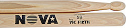 Vic Firth Hickory Μπαγκέτες Ντραμς Nova 5B με Σχήμα Μύτης Oval