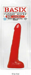 Pipedream Basix Rubber Works Long Boy Realistisches Dildo mit Hoden und Saugnapf Rot 25cm
