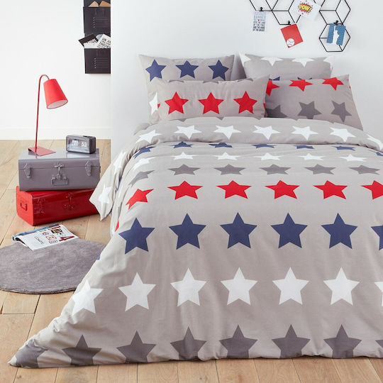 So'Home Stars Детски калъф за възглавница от 100% памук 63x63cm Γκρι 324514972_3925_40