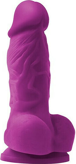 Ns Novelties Colours Pleasures Silicone Dildo Glass Dildo with Balls and Suction Cup Purple 10cm