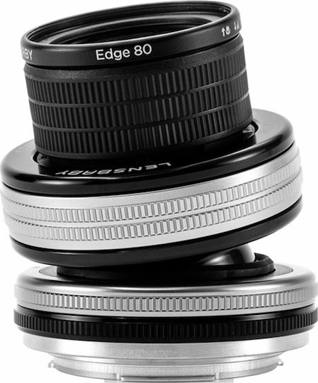 Lensbaby Obiectiv Foto Full Frame Composer Pro II Cu Edge 80 Optic Teleobiectiv Pentru Montaj Canon RF Negru